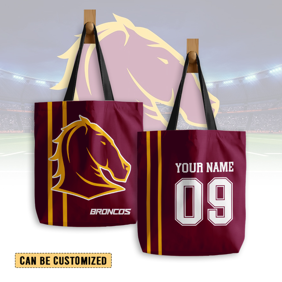 Auspiritmerch Brisbane Broncos Personalized Tote Bags Gift For Fans