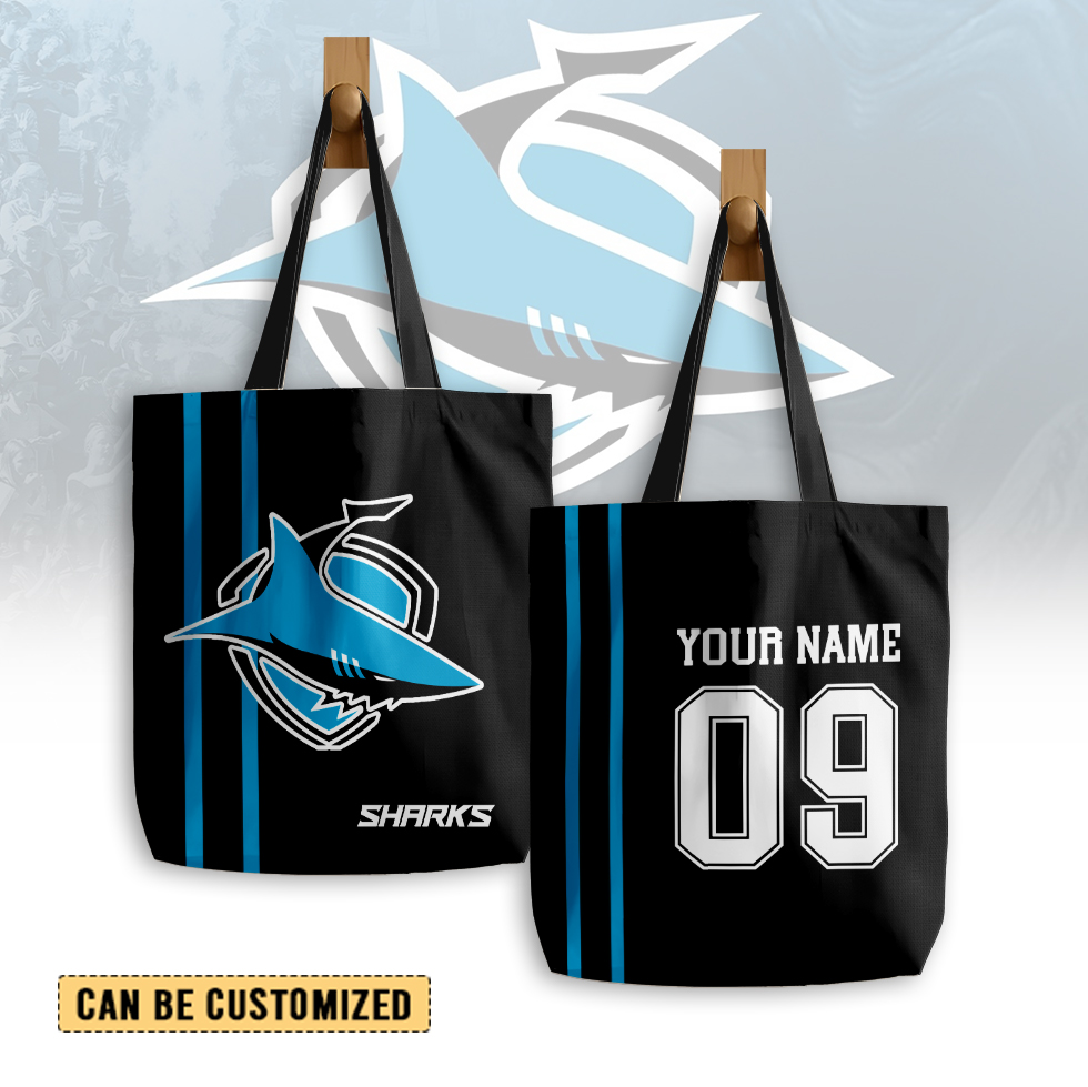 Auspiritmerch Cronulla-Sutherland Sharks Personalized Tote Bags Gift For Fans