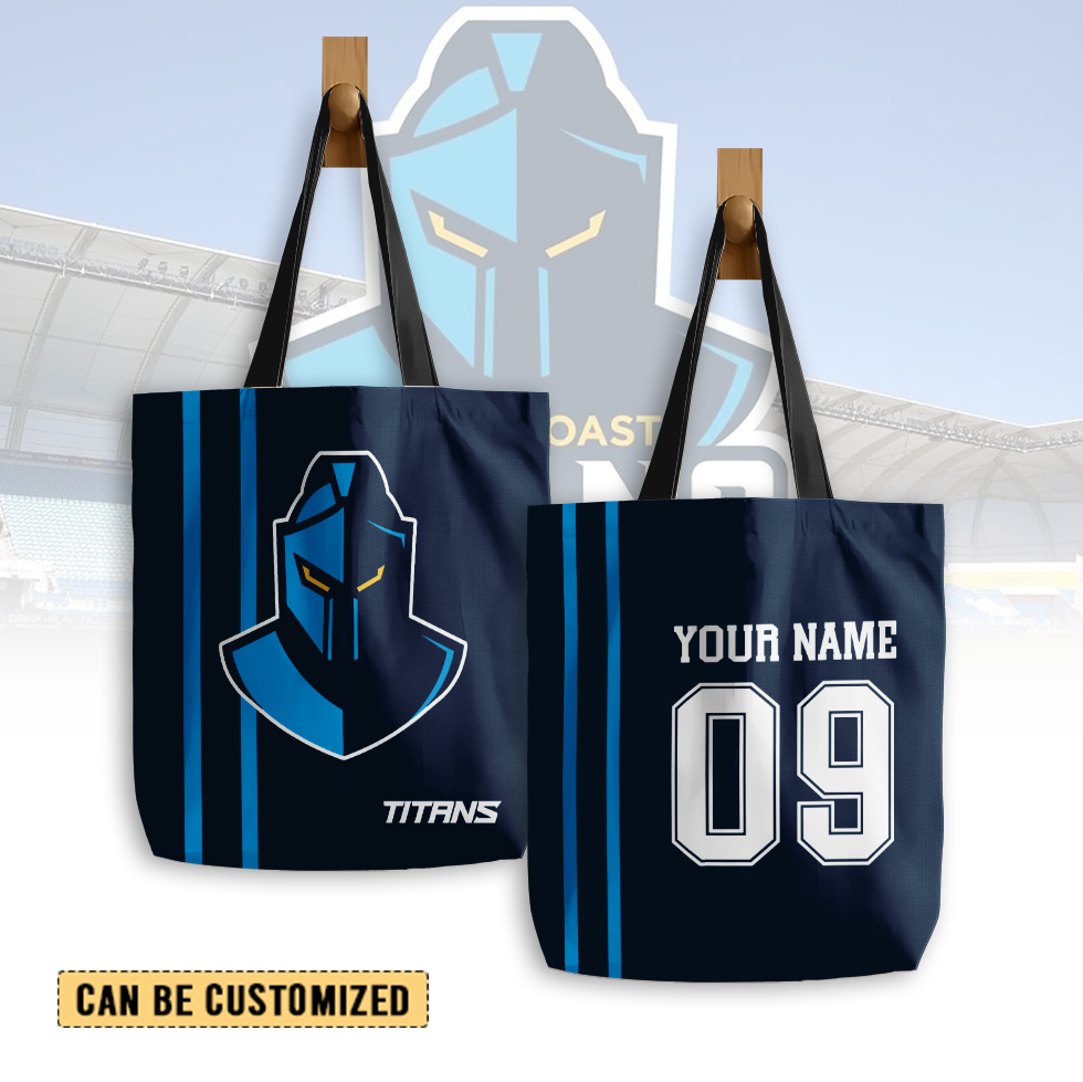 Auspiritmerch Gold Coast Titans Personalized Tote Bags Gift For Fans