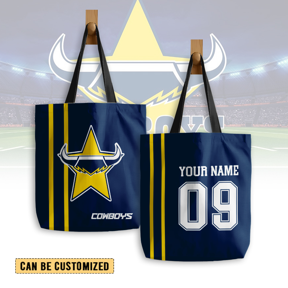 Auspiritmerch North Queensland Cowboys Personalized Tote Bags Gift For Fans