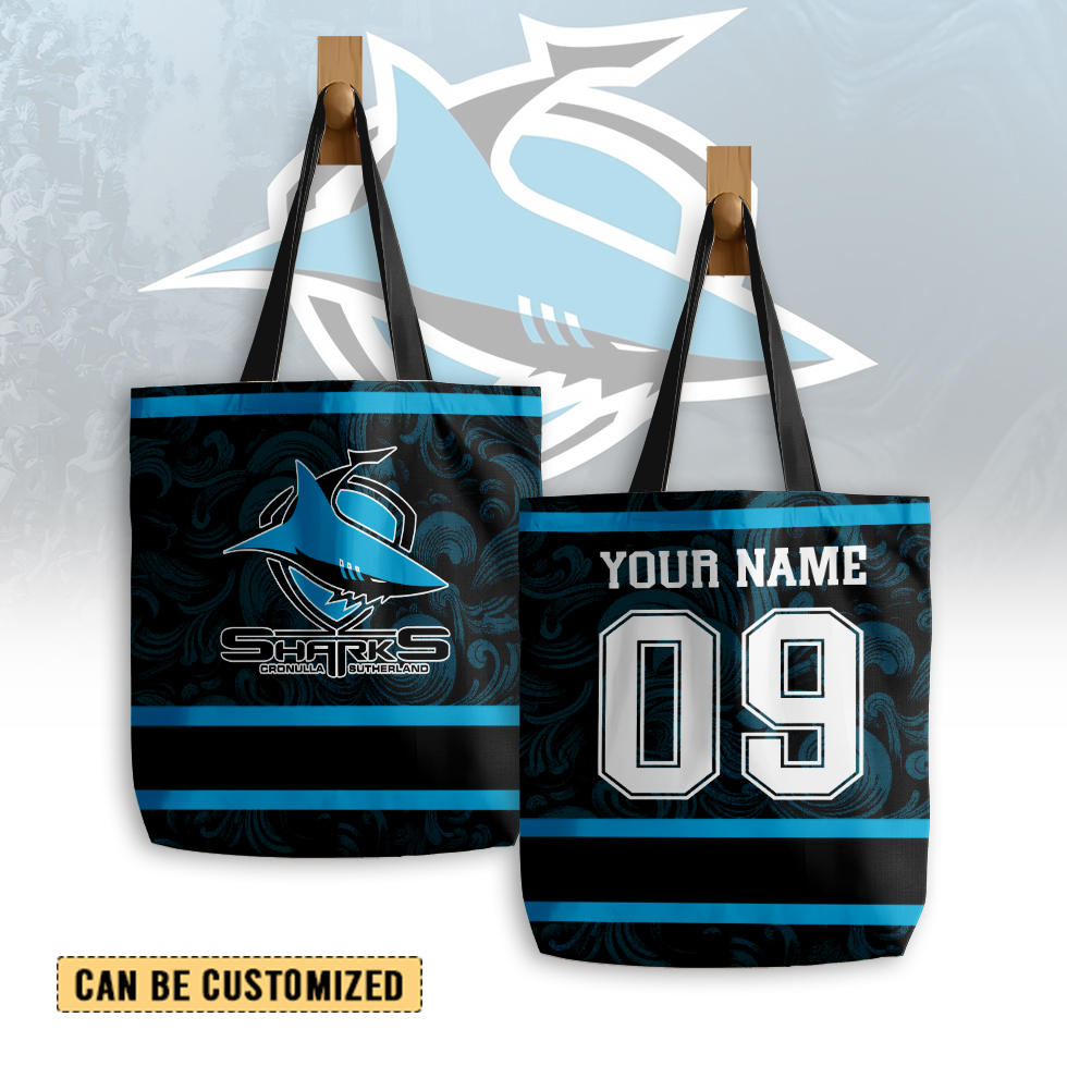 Auspiritmerch Cronulla-Sutherland Sharks Personalized Tote Bags Gift For Fans