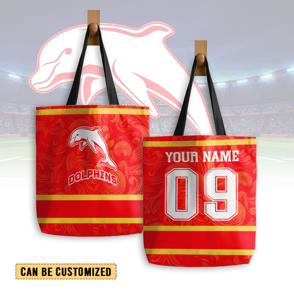 Auspiritmerch Dolphins Personalized Tote Bags Gift For Fans