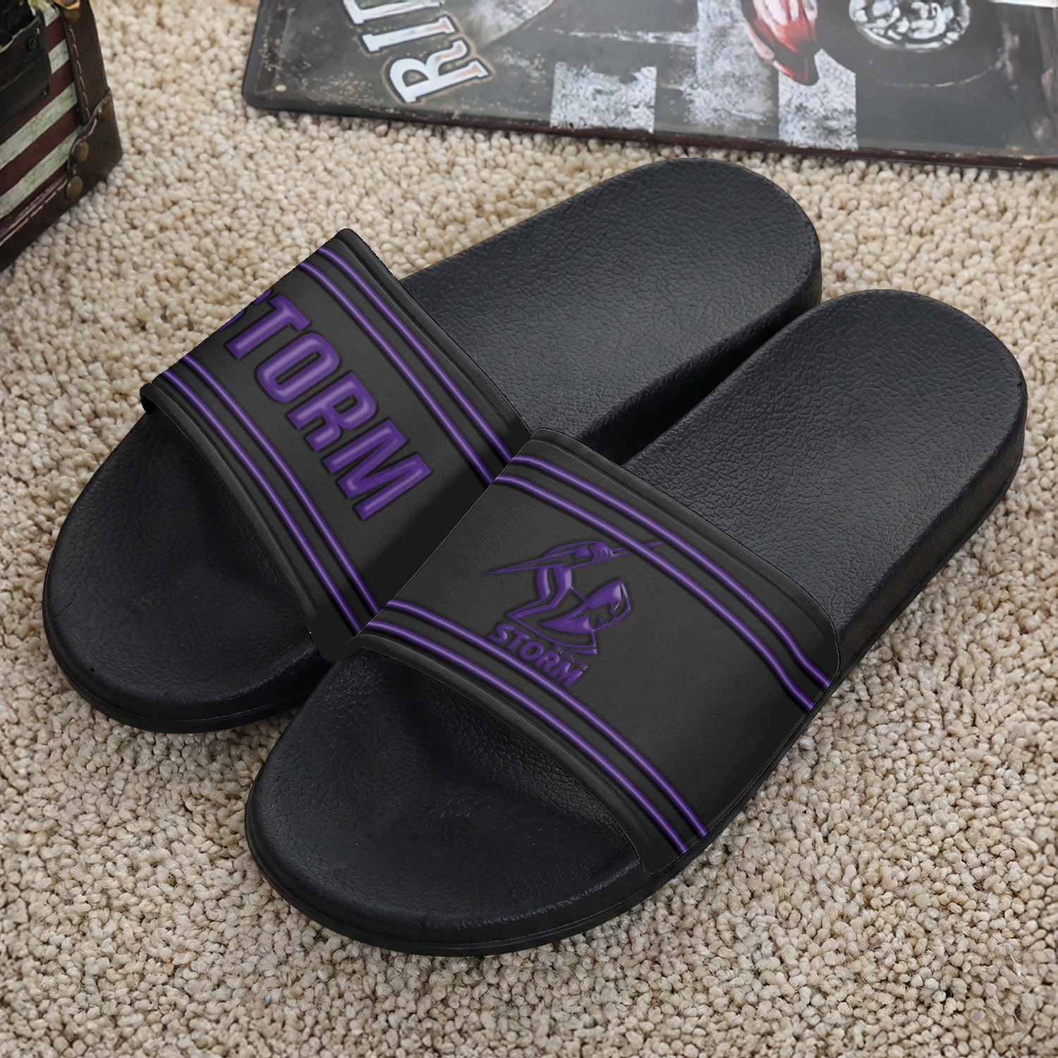 Auspiritmerch Melbourne Storm Personalized Sports Slippers Gift For Fans