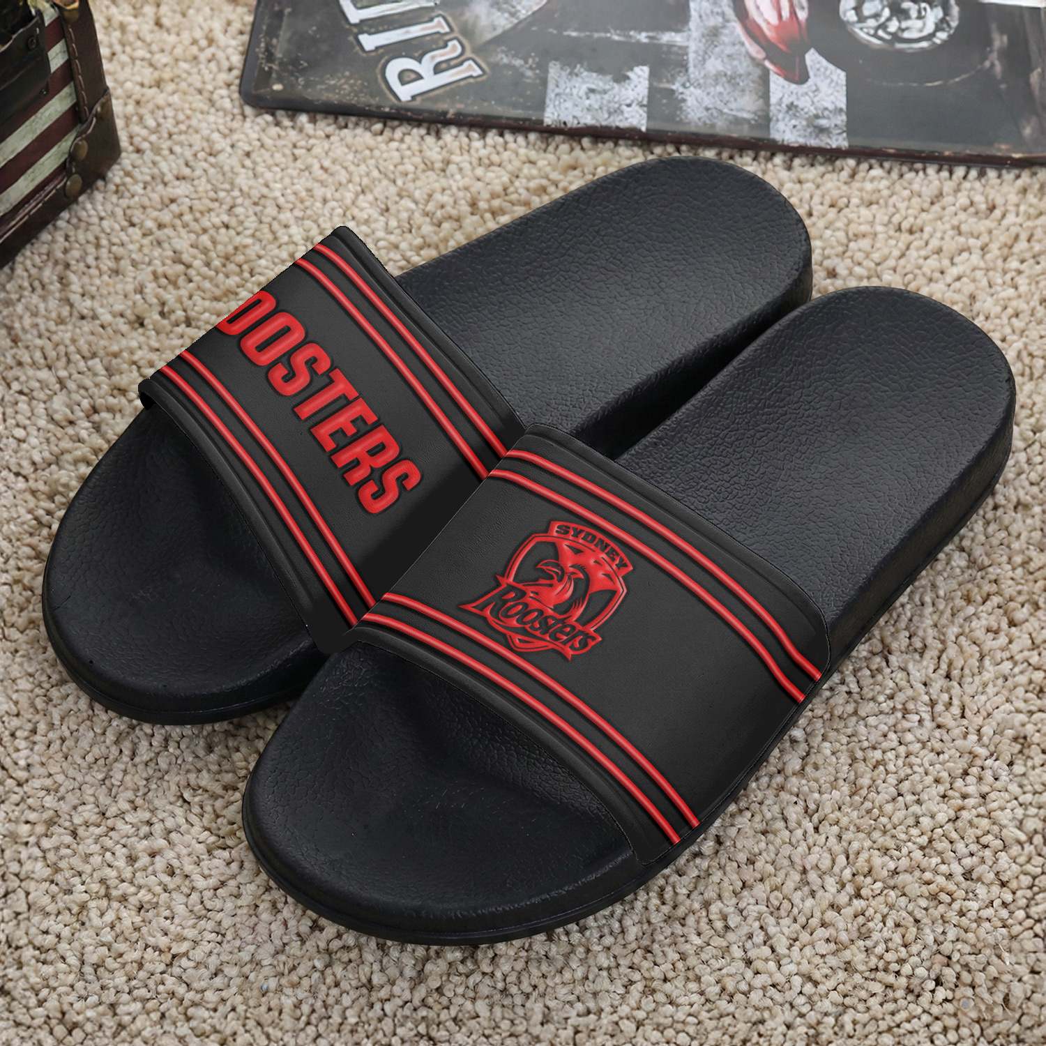 Auspiritmerch Sydney Roosters Personalized Sports Slippers Gift For Fans