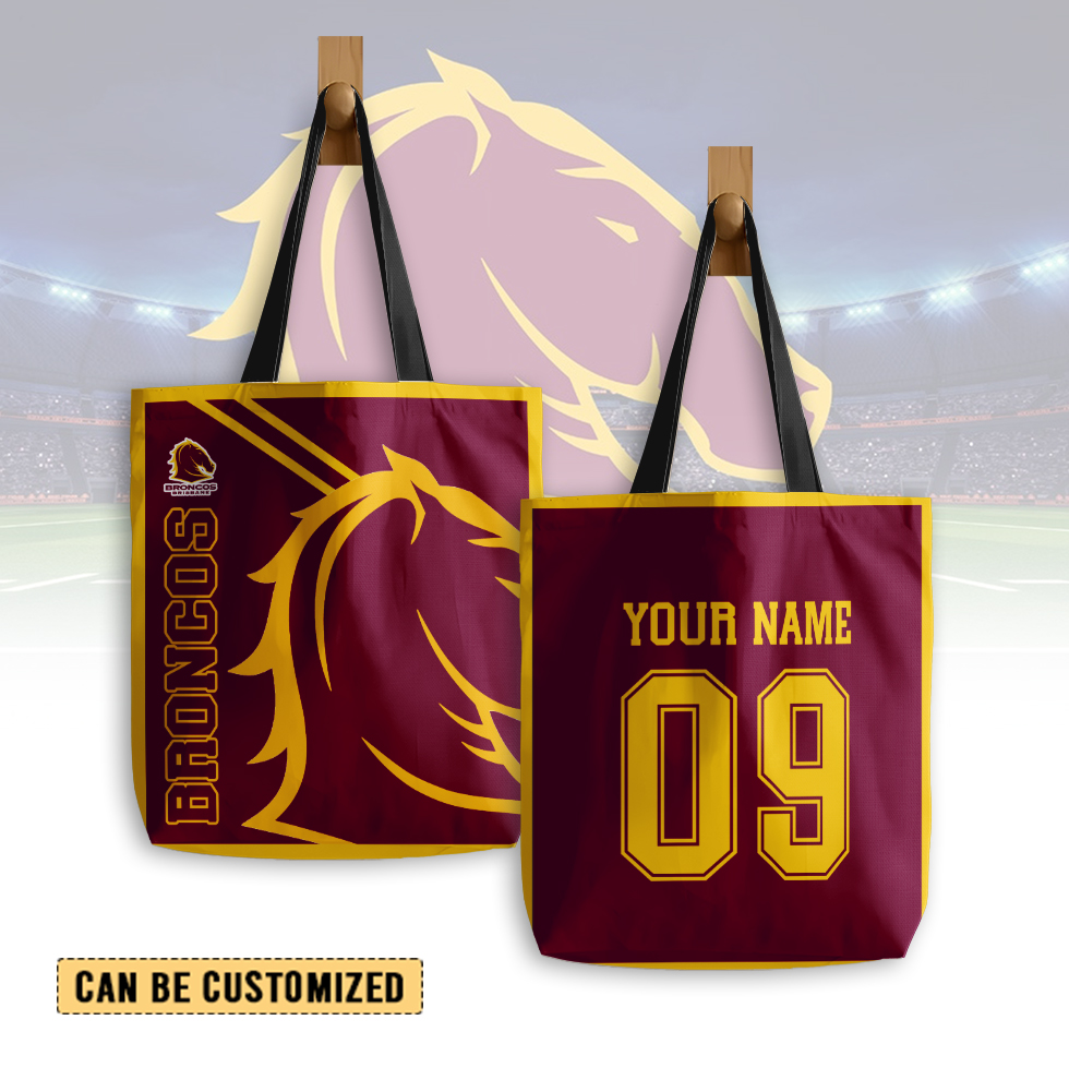 Auspiritmerch Brisbane Broncos Personalized Tote Bags Gift For Fans
