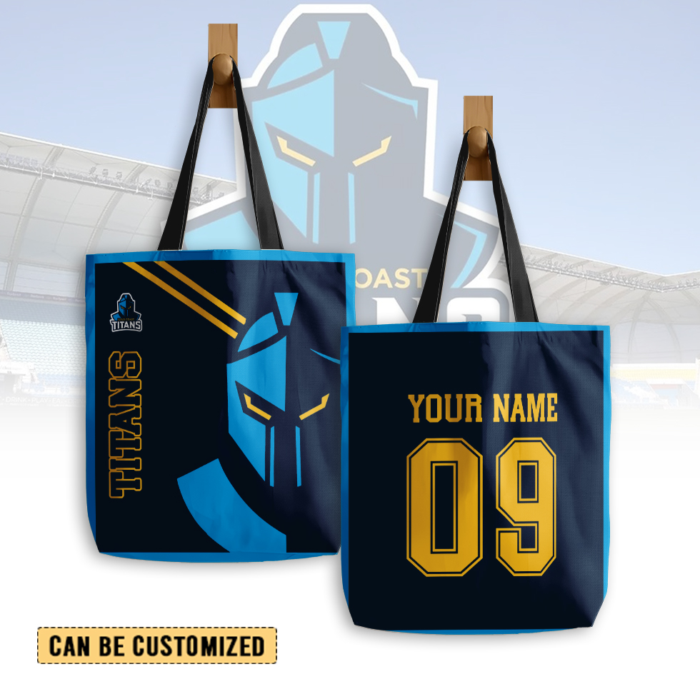 Auspiritmerch Gold Coast Titans Personalized Tote Bags Gift For Fans