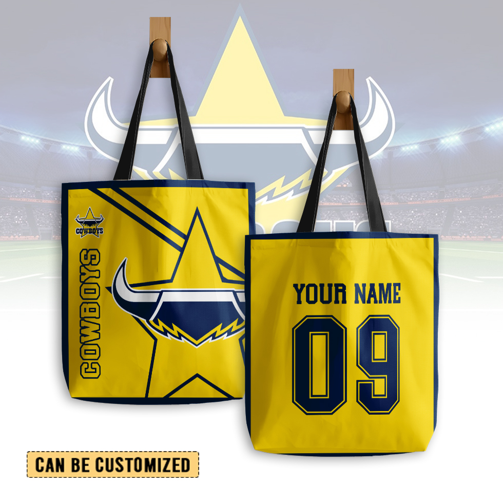 Auspiritmerch North Queensland Cowboys Personalized Tote Bags Gift For Fans