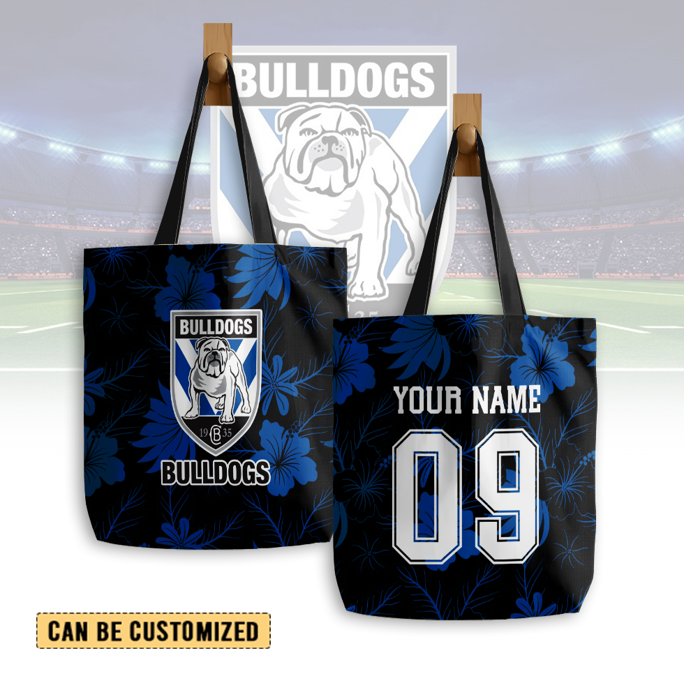 Auspiritmerch Canterbury-Bankstown Bulldogs Personalized Tote Bags Gift For Fans