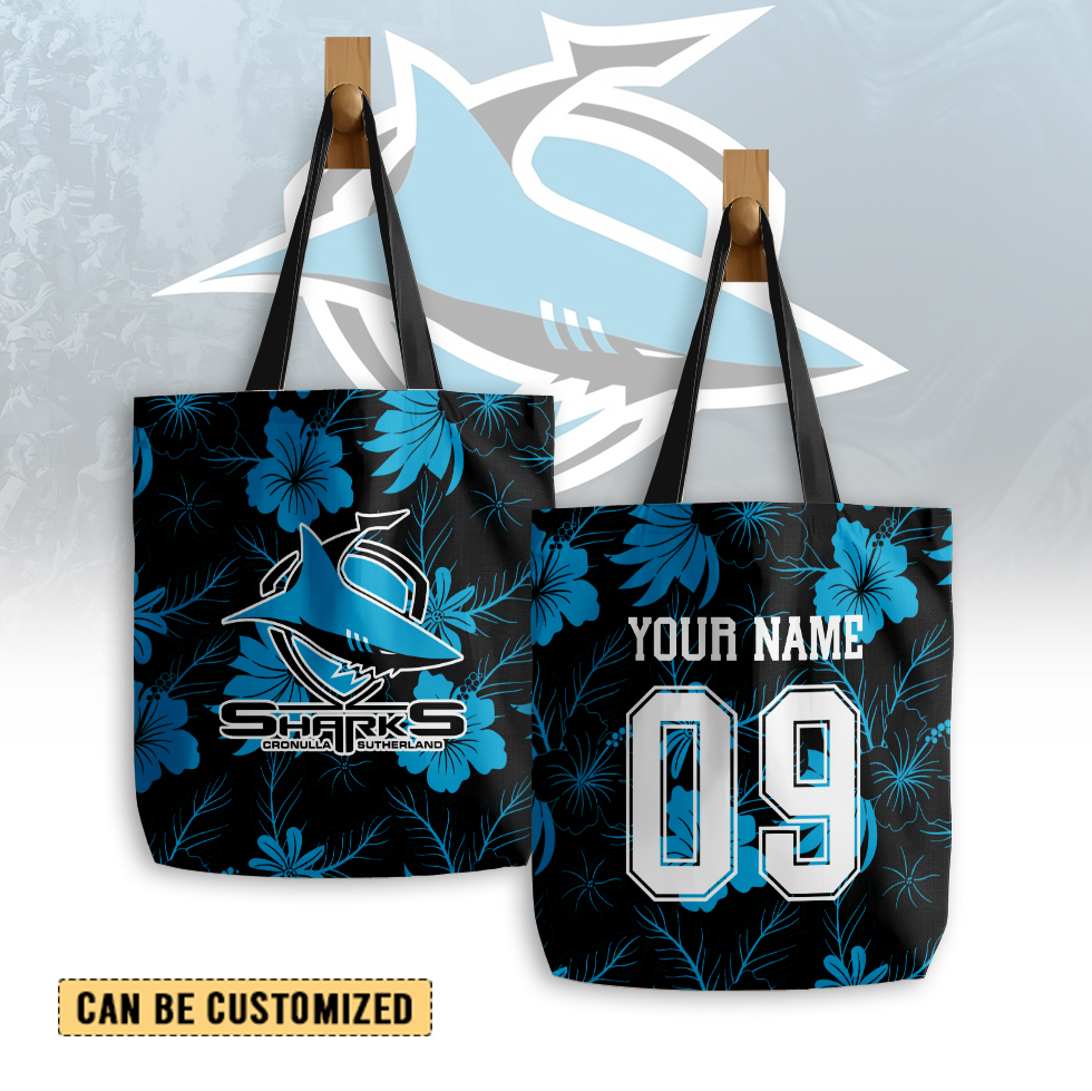 Auspiritmerch Cronulla-Sutherland Sharks Personalized Tote Bags Gift For Fans