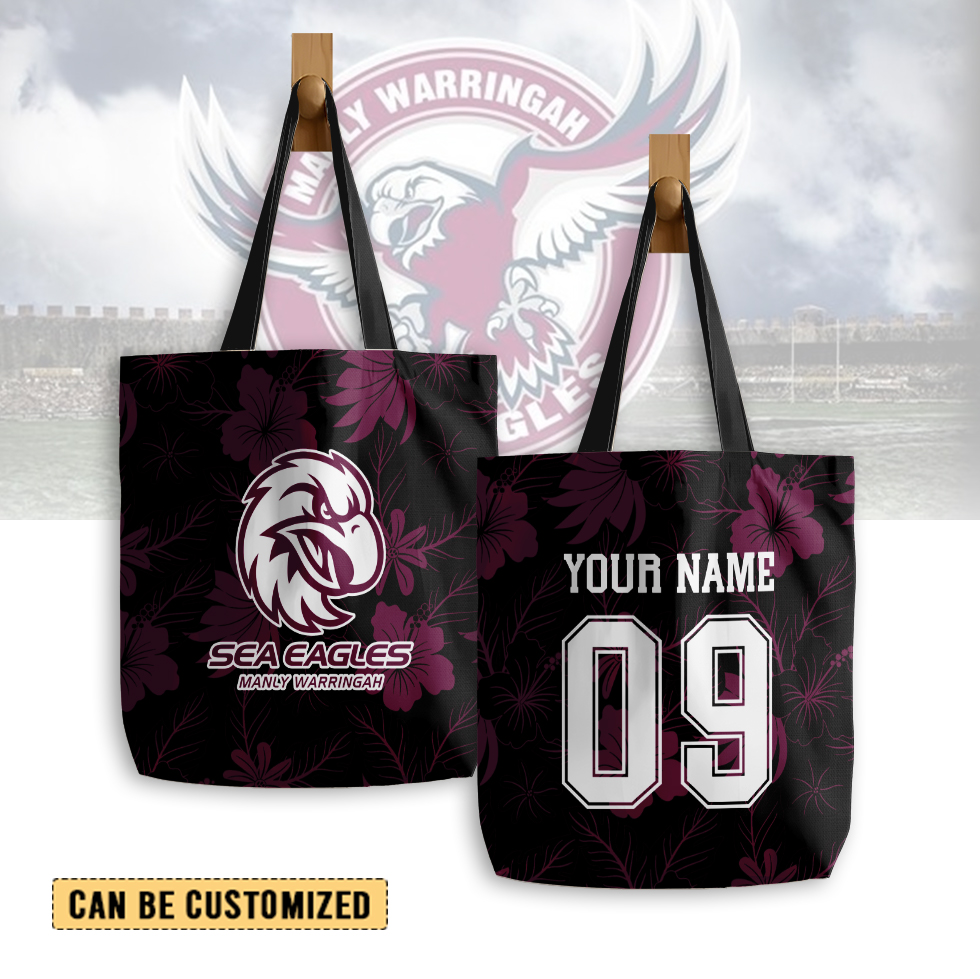 Auspiritmerch Manly Warringah Sea Eagles Personalized Tote Bags Gift For Fans