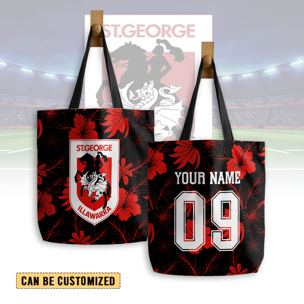 Auspiritmerch St. George Illawarra Dragons Personalized Tote Bags Gift For Fans