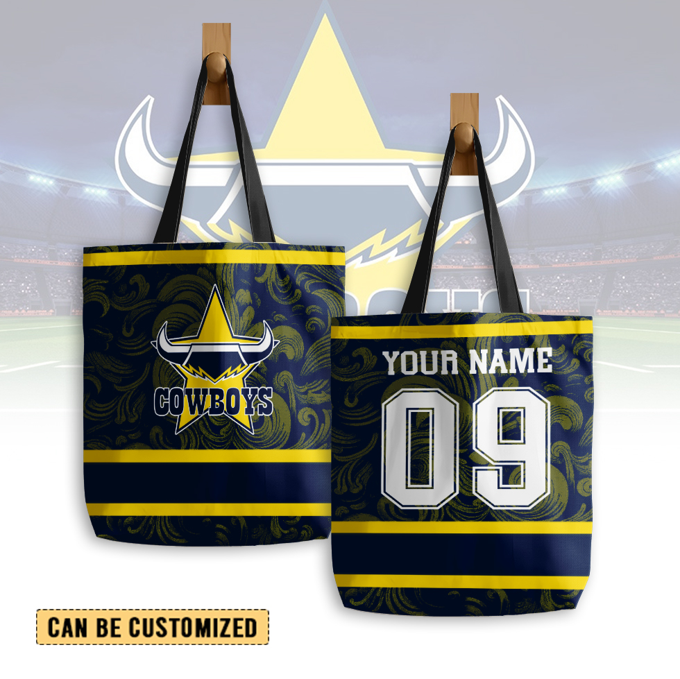 Auspiritmerch North Queensland Cowboys Personalized Tote Bags Gift For Fans