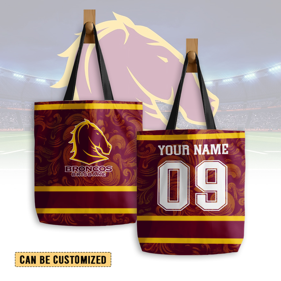 Auspiritmerch Brisbane Broncos Personalized Tote Bags Gift For Fans