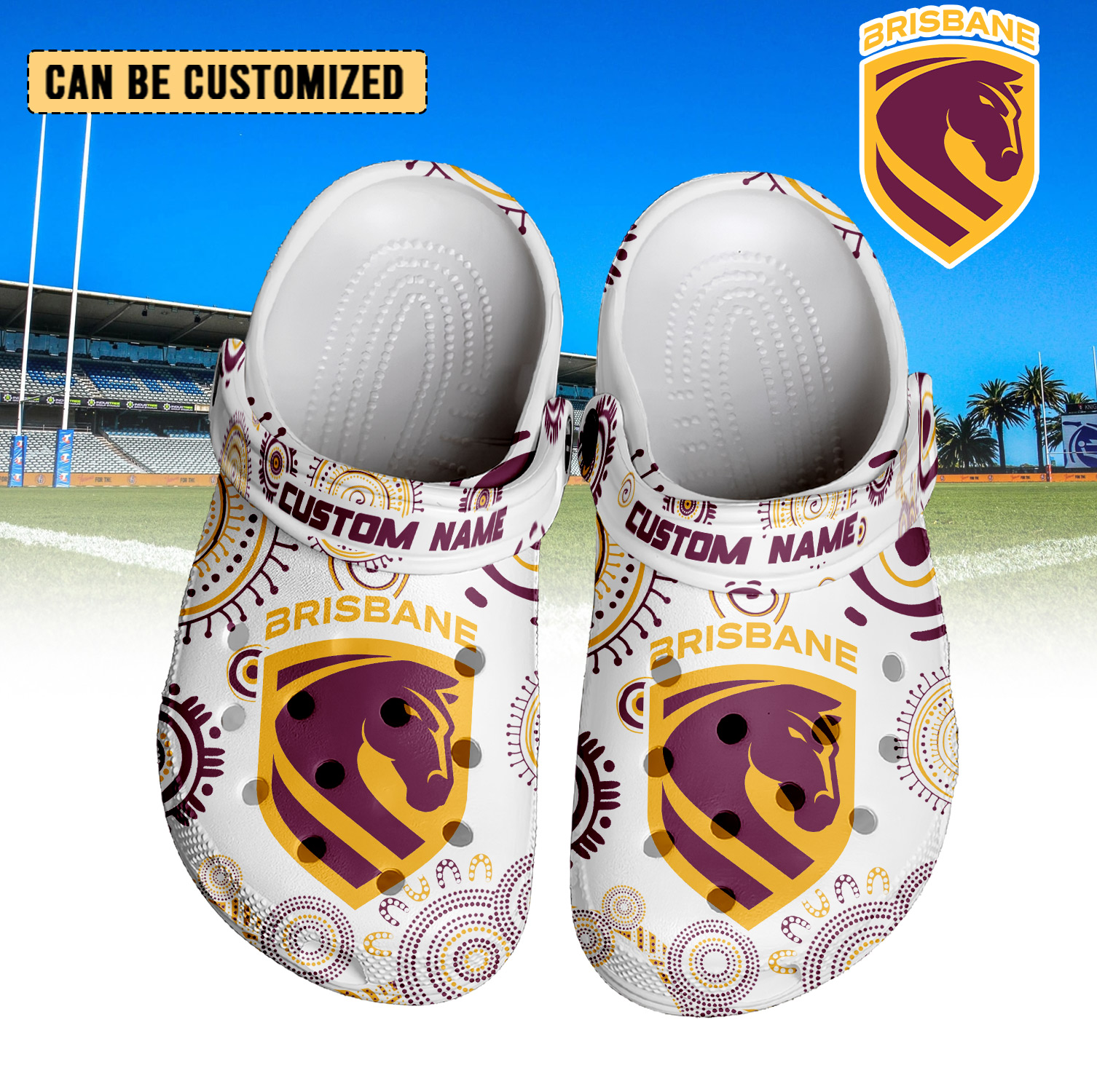 Auspiritmerch Brisbane Broncos Crocs Crocband Clogs Shoes Comfortable For Men Women and Kids