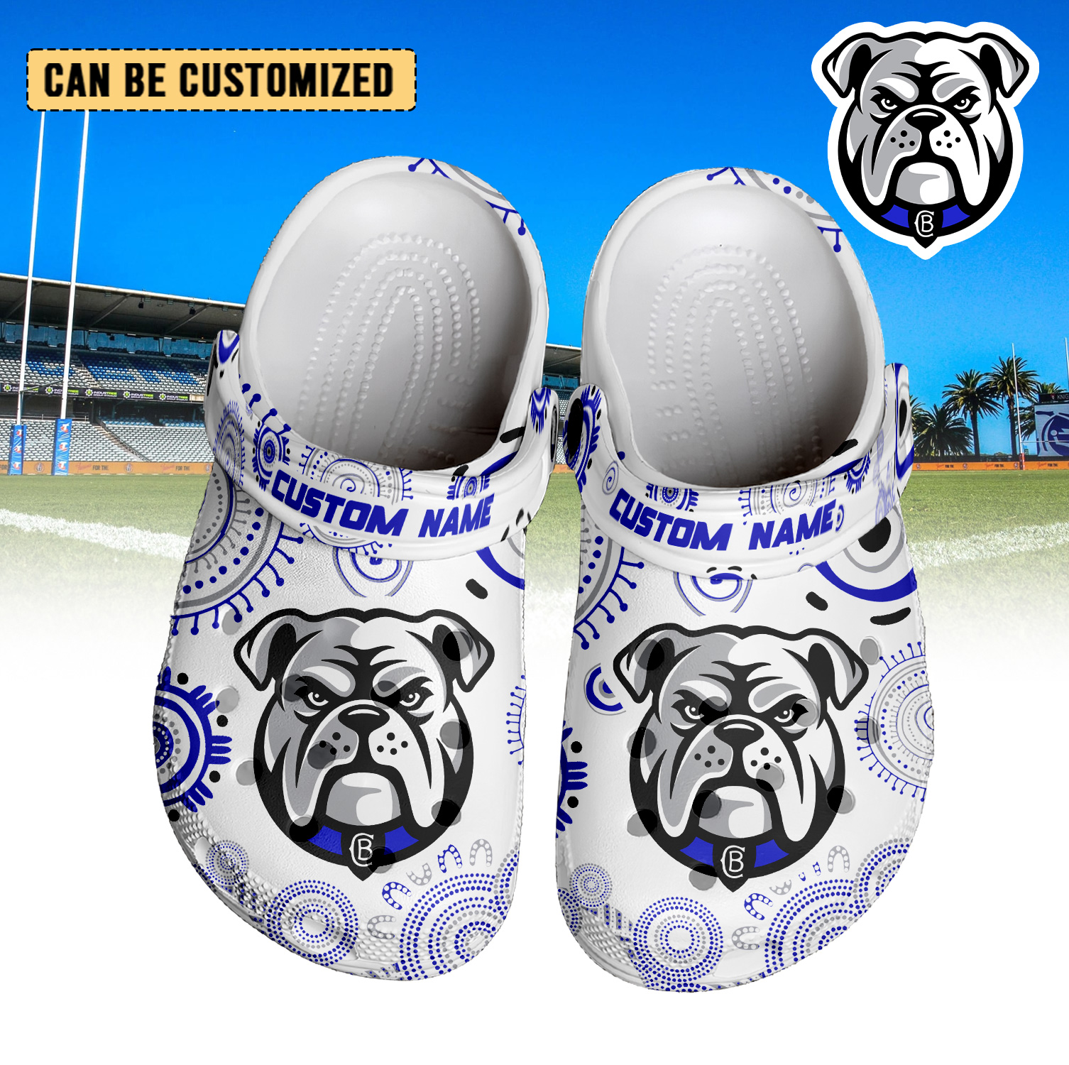 Auspiritmerch Canterbury-Bankstown Bulldogs Crocs Crocband Clogs Shoes Comfortable For Men Women and Kids
