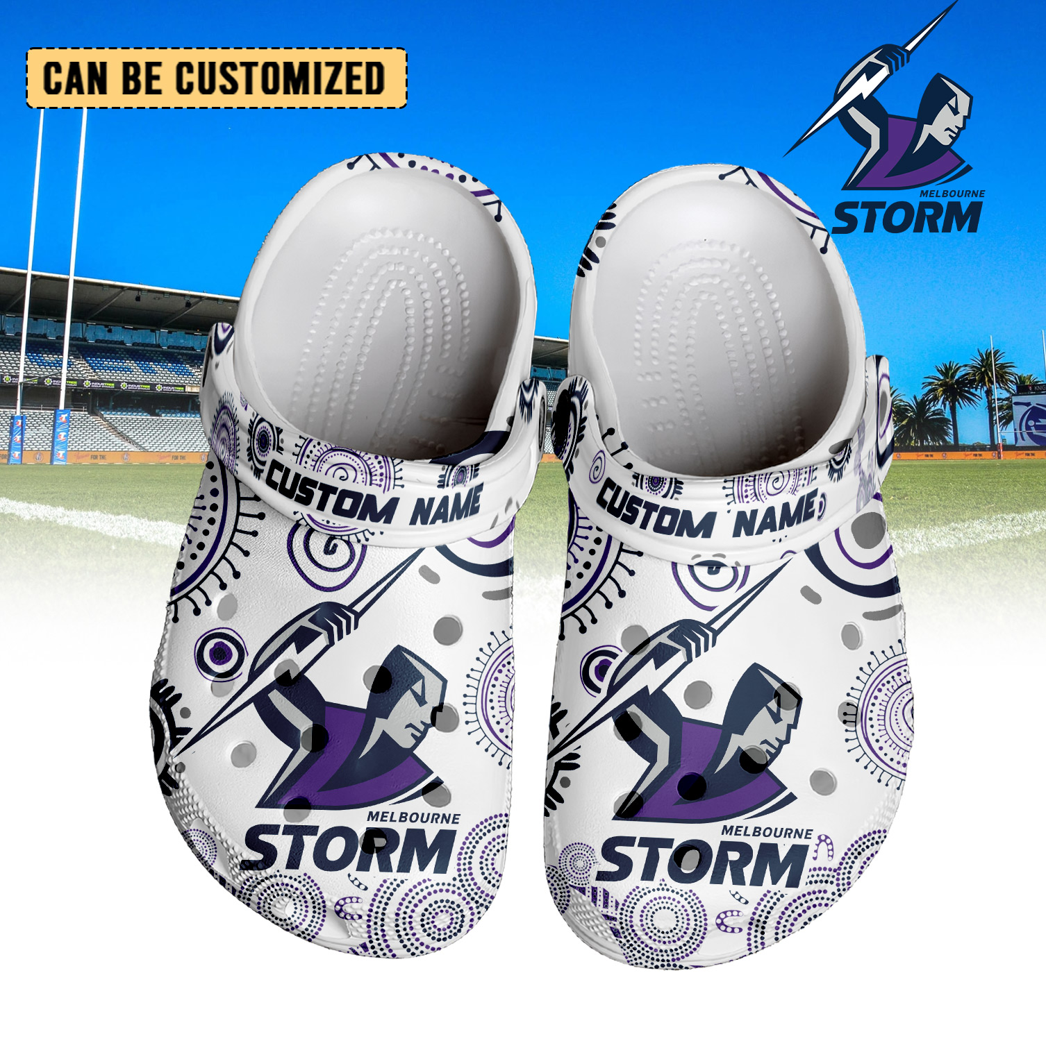 Auspiritmerch Melbourne Storm Crocs Crocband Clogs Shoes Comfortable For Men Women and Kids