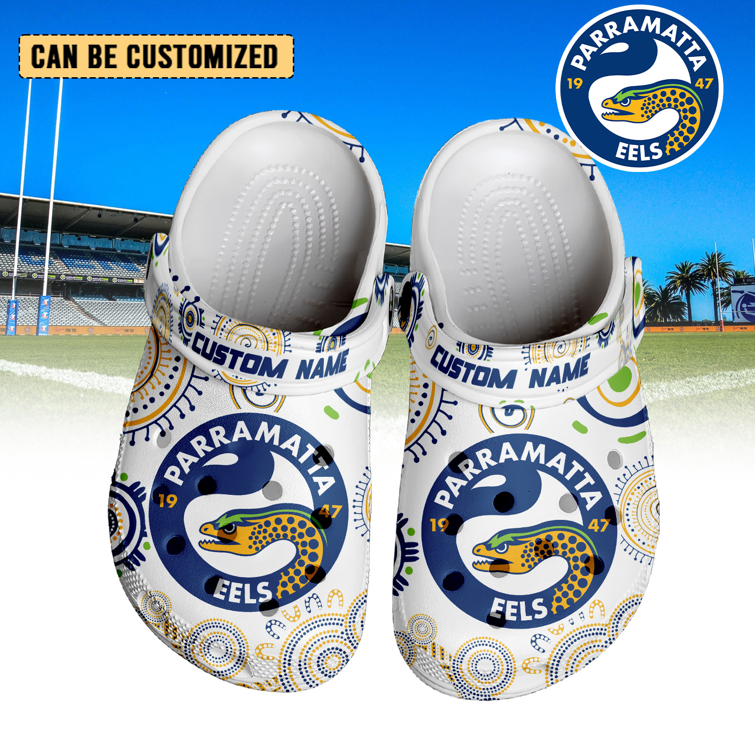 Auspiritmerch Parramatta Eels Crocs Crocband Clogs Shoes Comfortable For Men Women and Kids