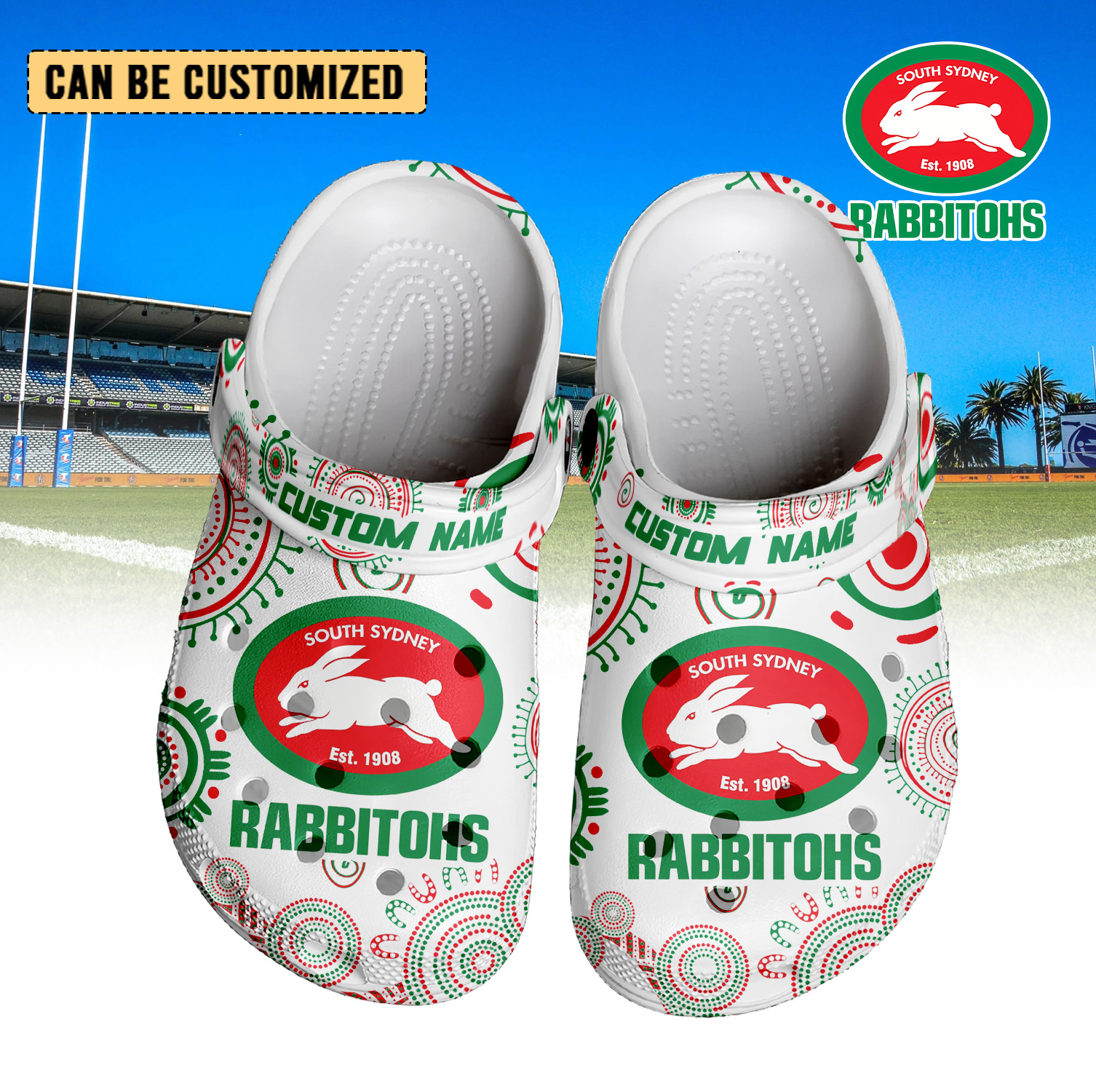 Auspiritmerch South Sydney Rabbitohs Crocs Crocband Clogs Shoes Comfortable For Men Women and Kids