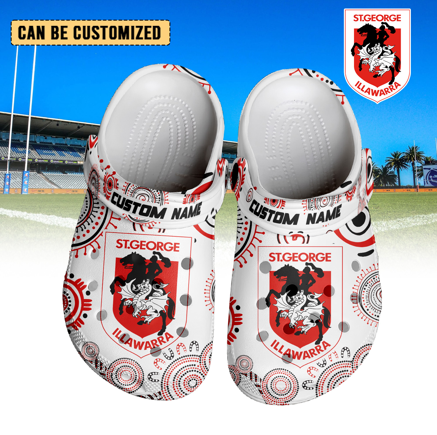 Auspiritmerch St. George Illawarra Dragons Crocs Crocband Clogs Shoes Comfortable For Men Women and Kids