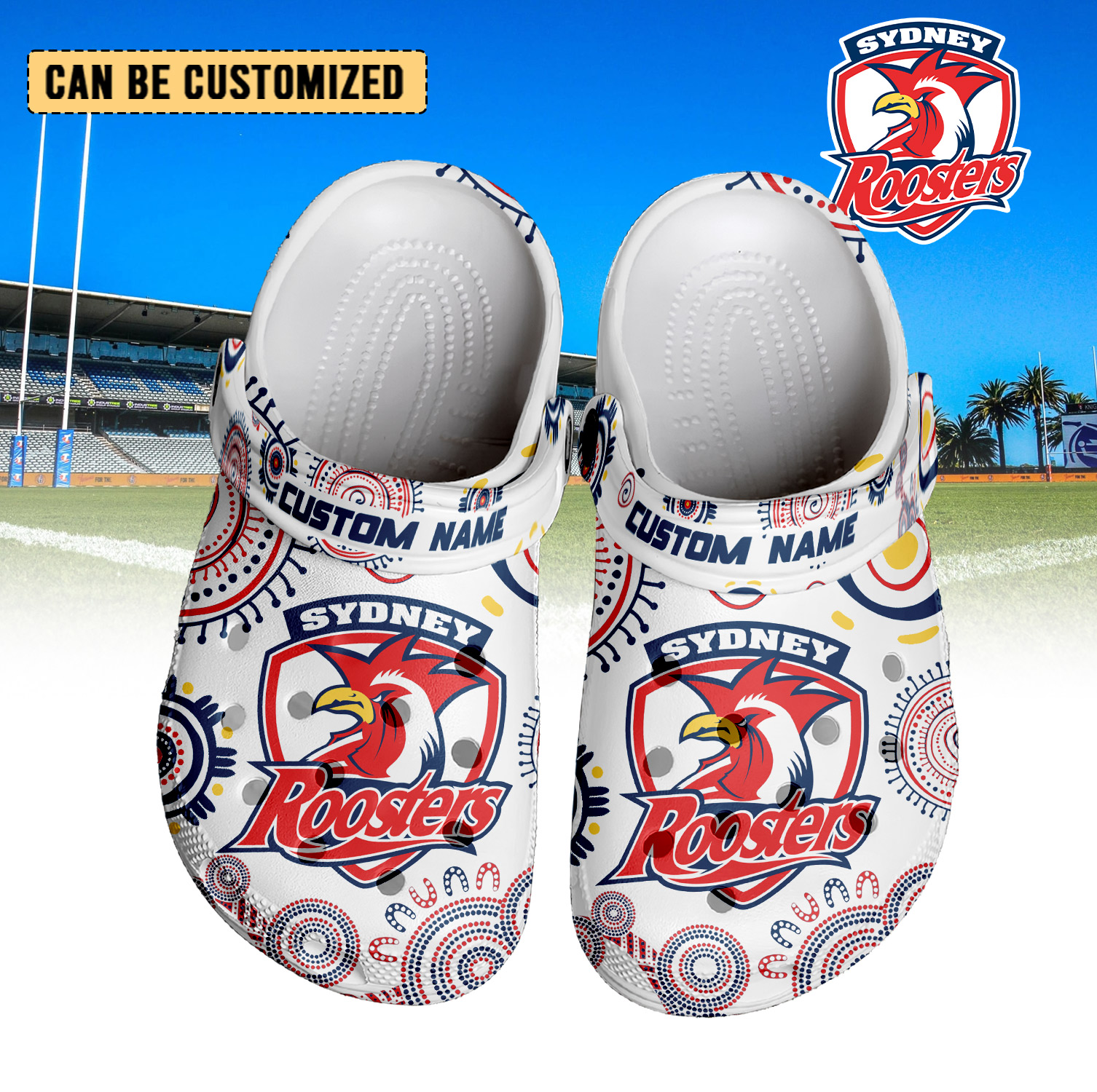 Auspiritmerch Sydney Roosters Crocs Crocband Clogs Shoes Comfortable For Men Women and Kids