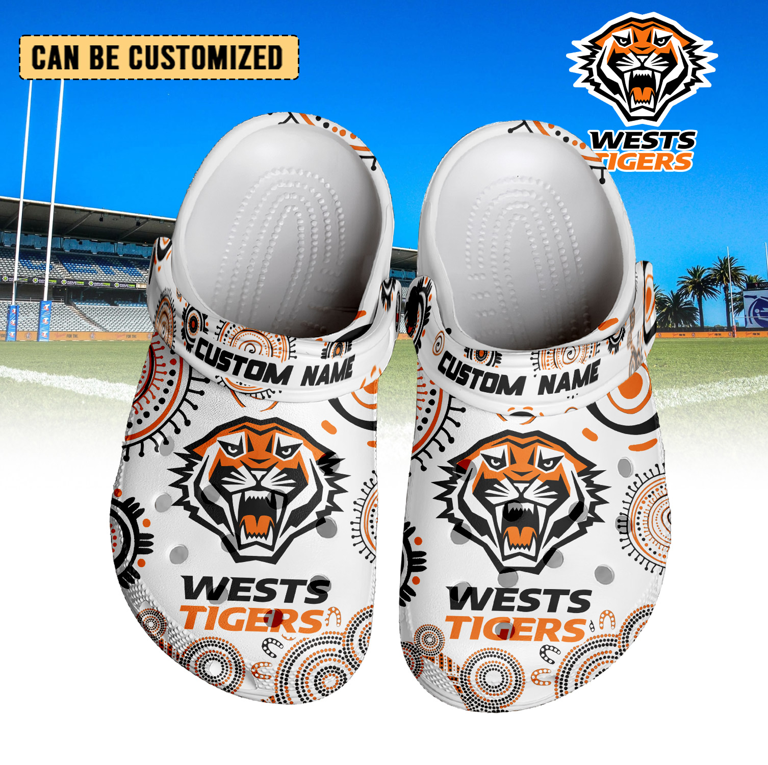 Auspiritmerch Wests Tigers Crocs Crocband Clogs Shoes Comfortable For Men Women and Kids
