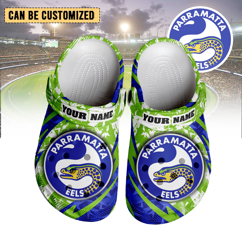 Auspiritmerch Parramatta Eels Crocs Crocband Clogs Shoes Comfortable For Men Women and Kids
