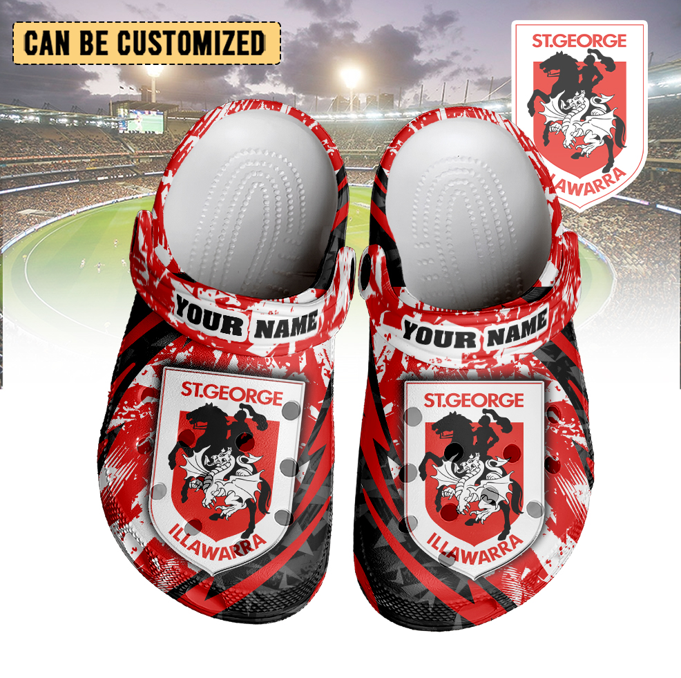 Auspiritmerch St. George Illawarra Dragons Crocs Crocband Clogs Shoes Comfortable For Men Women and Kids