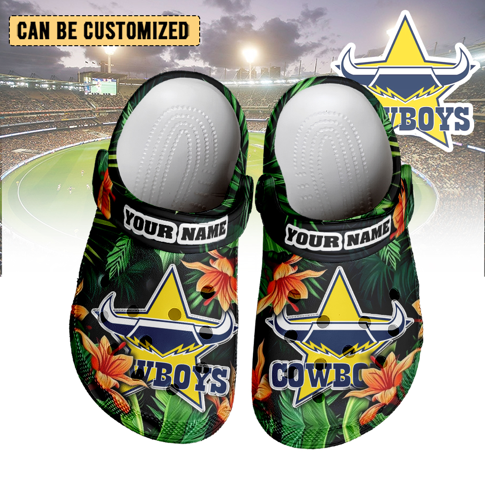 Auspiritmerch North Queensland Cowboys Crocs Crocband Clogs Shoes Comfortable For Men Women and Kids