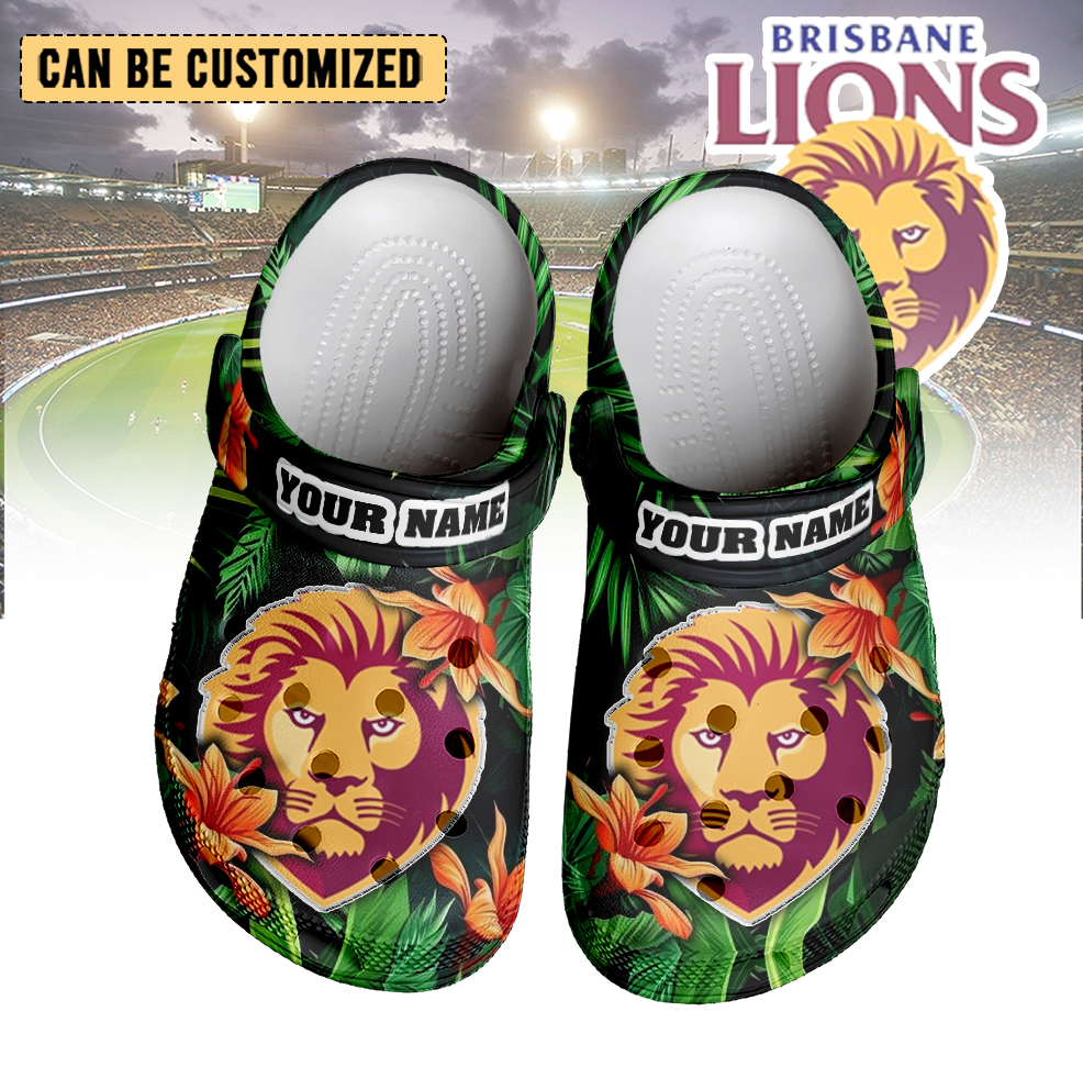 Auspiritmerch Brisbane Lions Crocs Crocband Clogs Shoes Comfortable For Men Women and Kids
