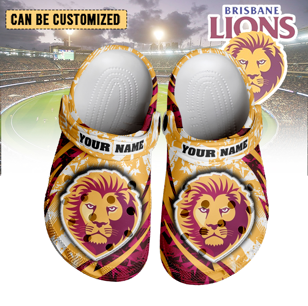 Auspiritmerch Brisbane Lions Crocs Crocband Clogs Shoes Comfortable For Men Women and Kids