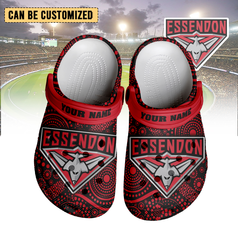 Auspiritmerch Essendon Crocs Crocband Clogs Shoes Comfortable For Men Women and Kids
