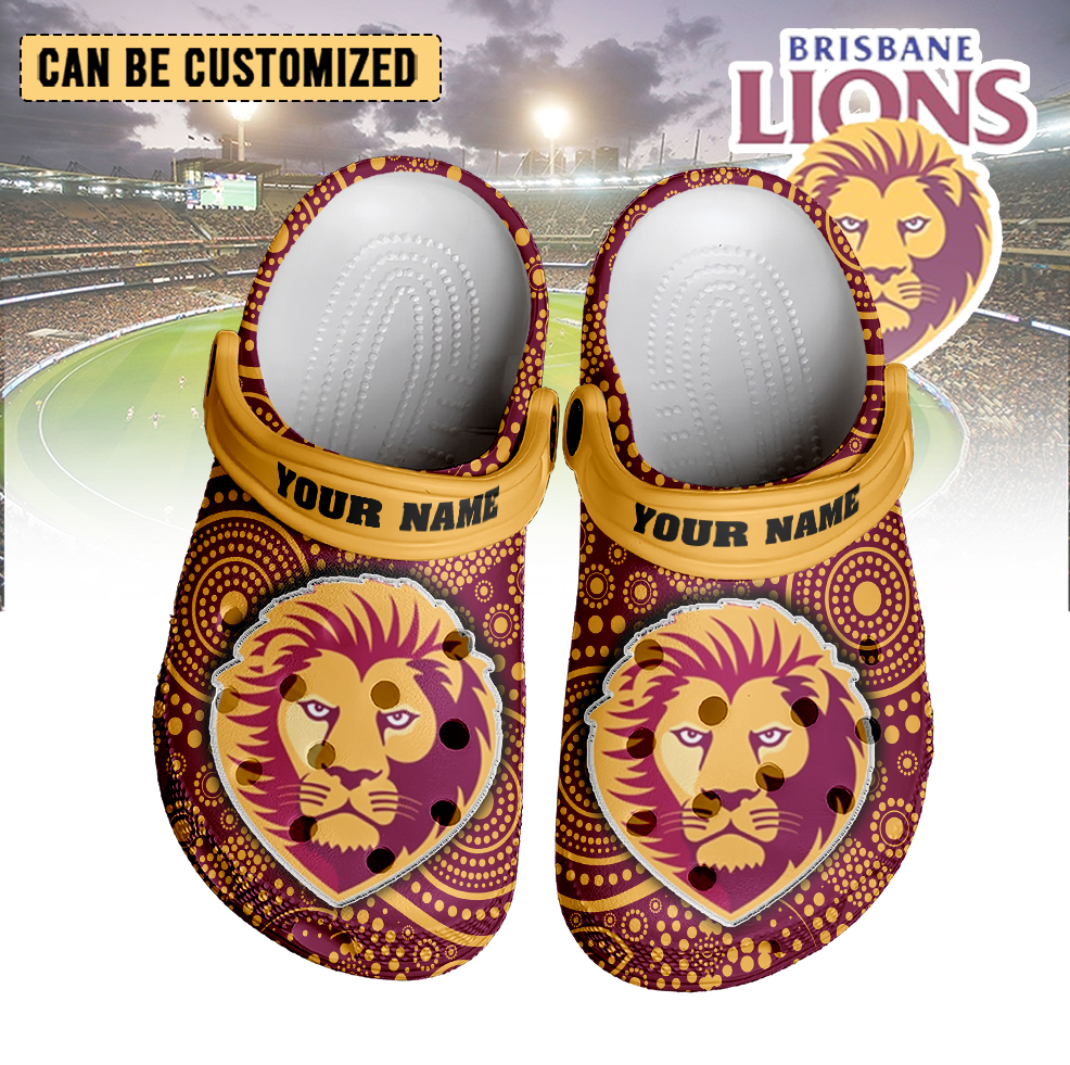 Auspiritmerch Brisbane Lions Crocs Crocband Clogs Shoes Comfortable For Men Women and Kids