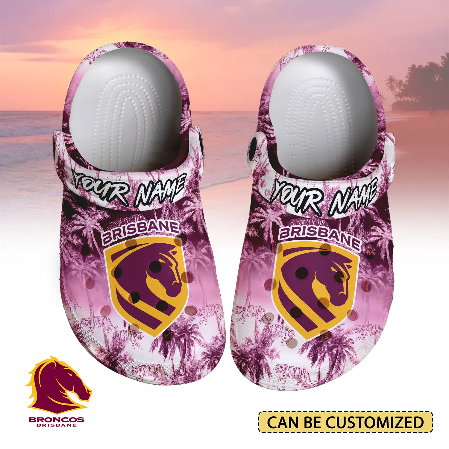 Auspiritmerch Brisbane Broncos Crocs Crocband Clogs Shoes Comfortable For Men Women and Kids
