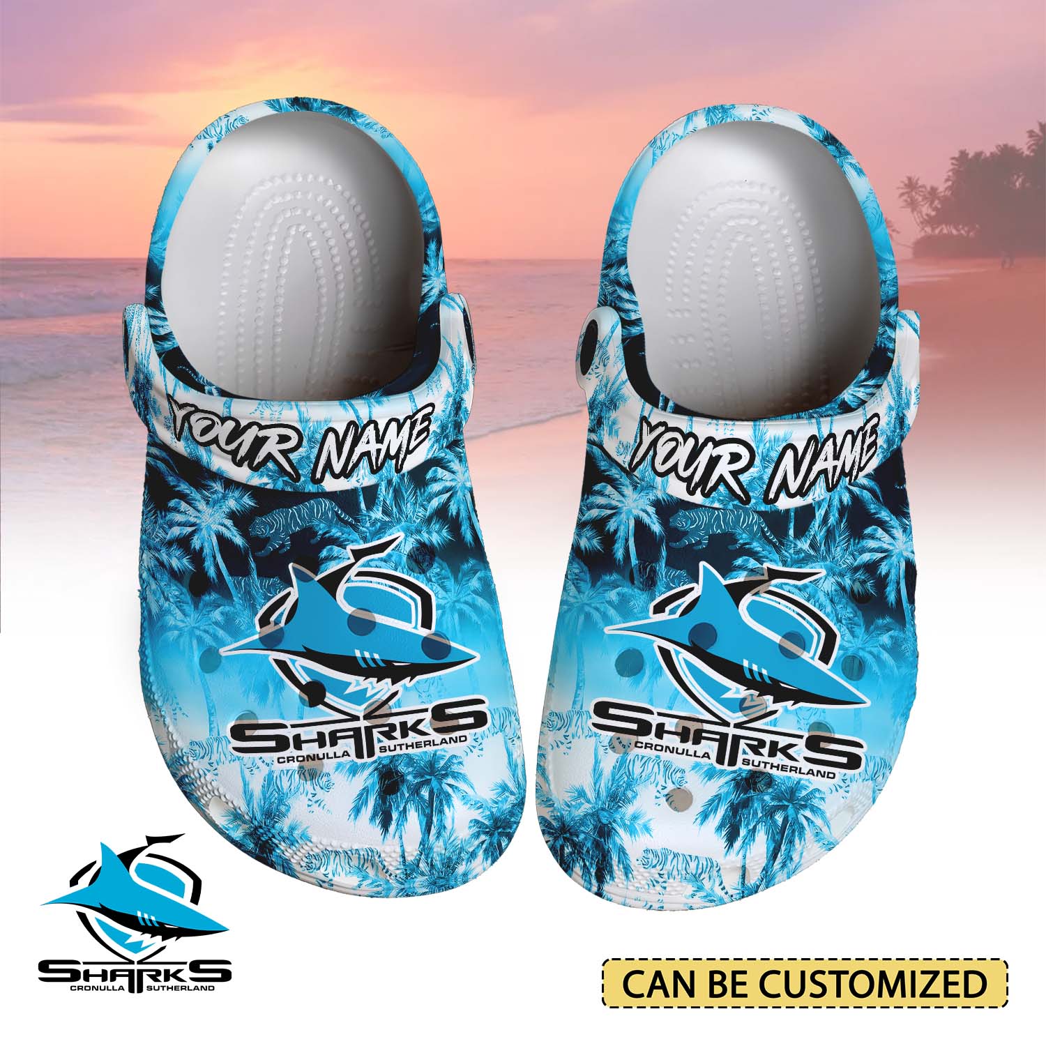 Auspiritmerch Cronulla-Sutherland Sharks Crocs Crocband Clogs Shoes Comfortable For Men Women and Kids