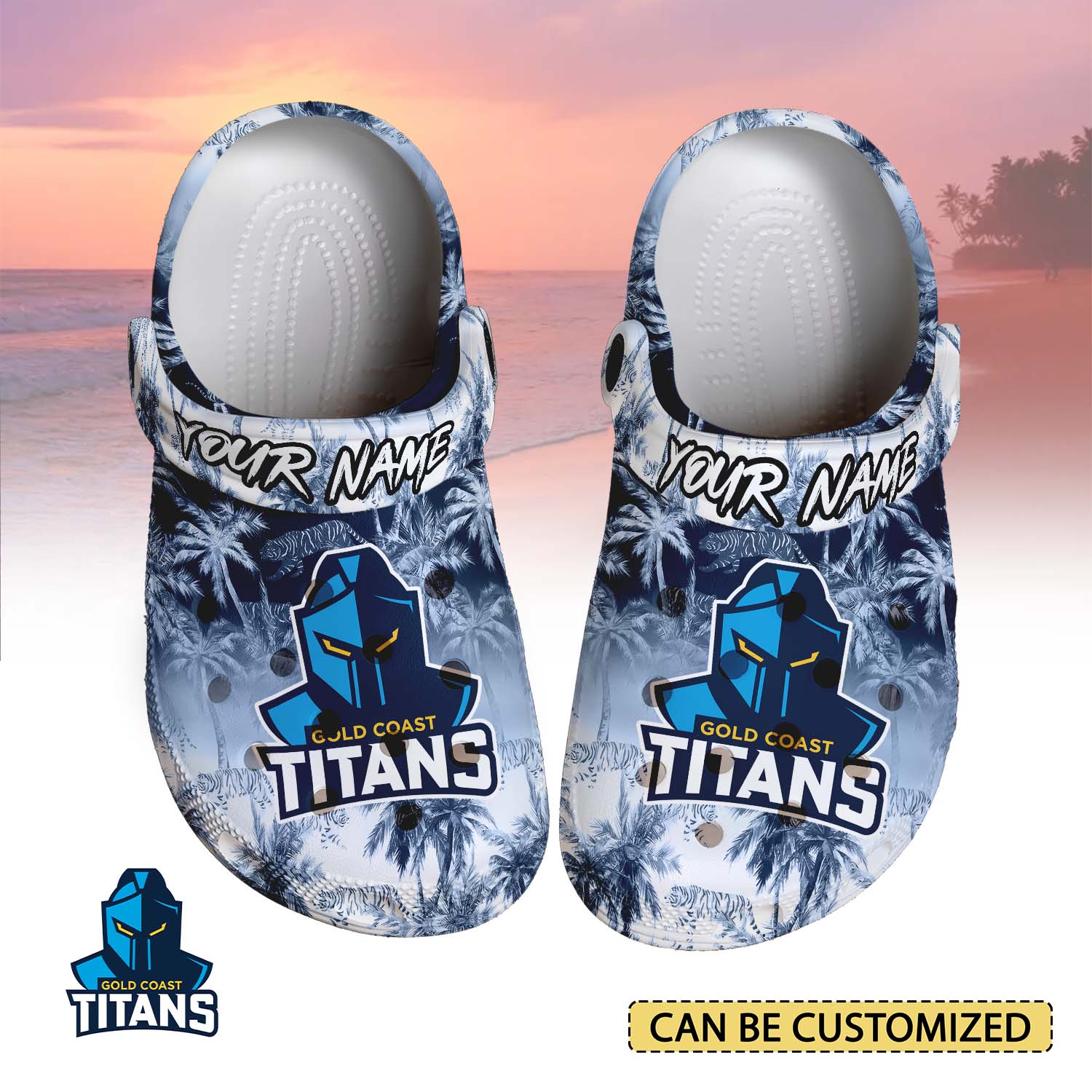 Auspiritmerch Gold Coast Titans Crocs Crocband Clogs Shoes Comfortable For Men Women and Kids