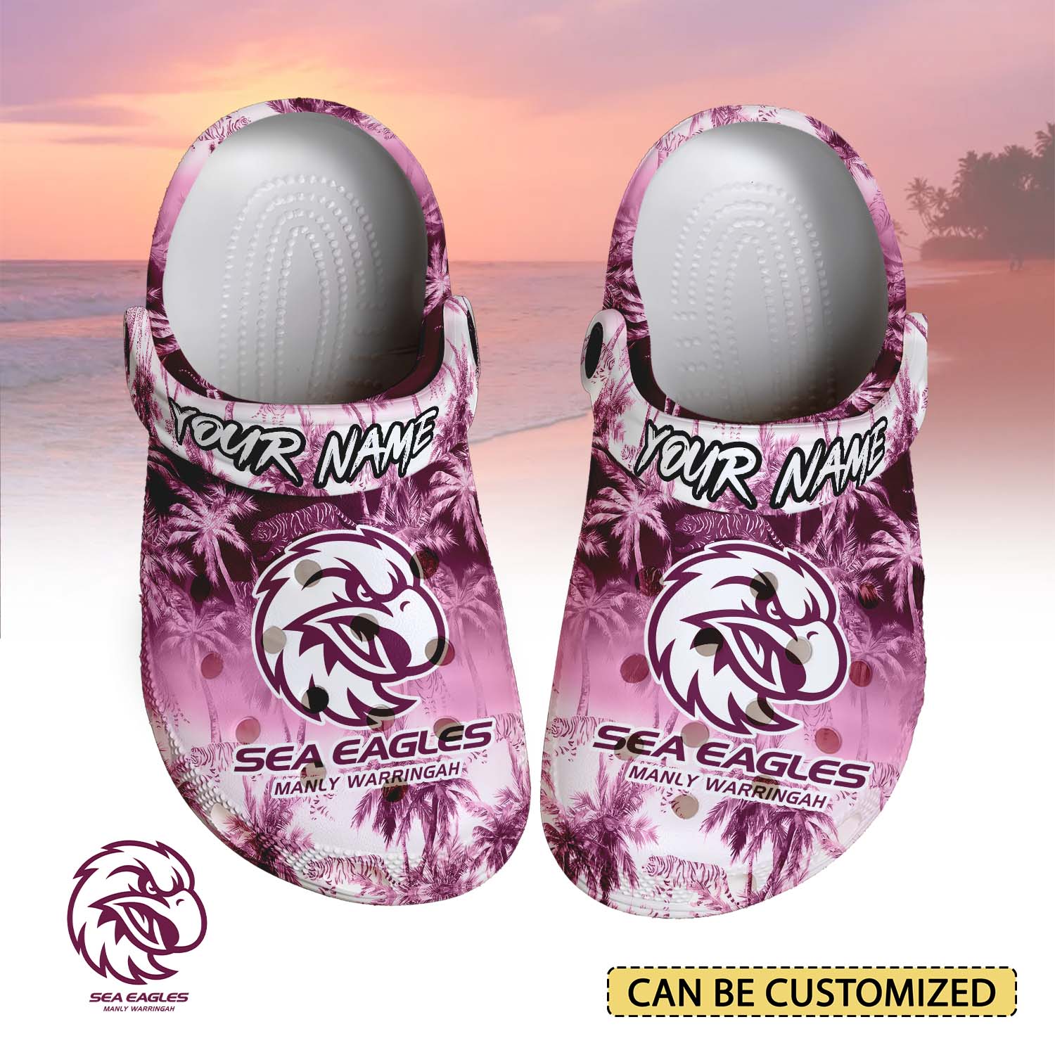 Auspiritmerch Manly Warringah Sea Eagles Crocs Crocband Clogs Shoes Comfortable For Men Women and Kids