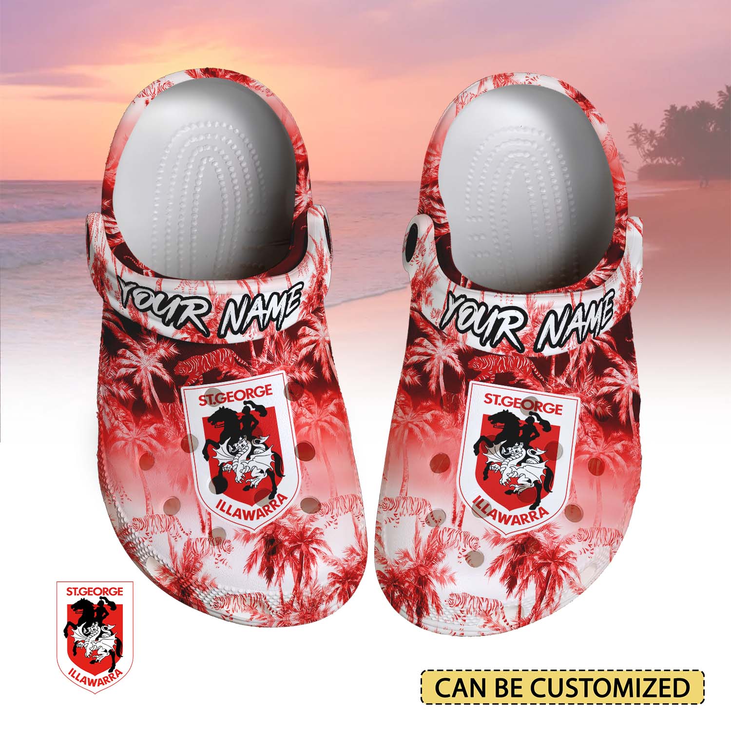 Auspiritmerch St. George Illawarra Dragons Crocs Crocband Clogs Shoes Comfortable For Men Women and Kids