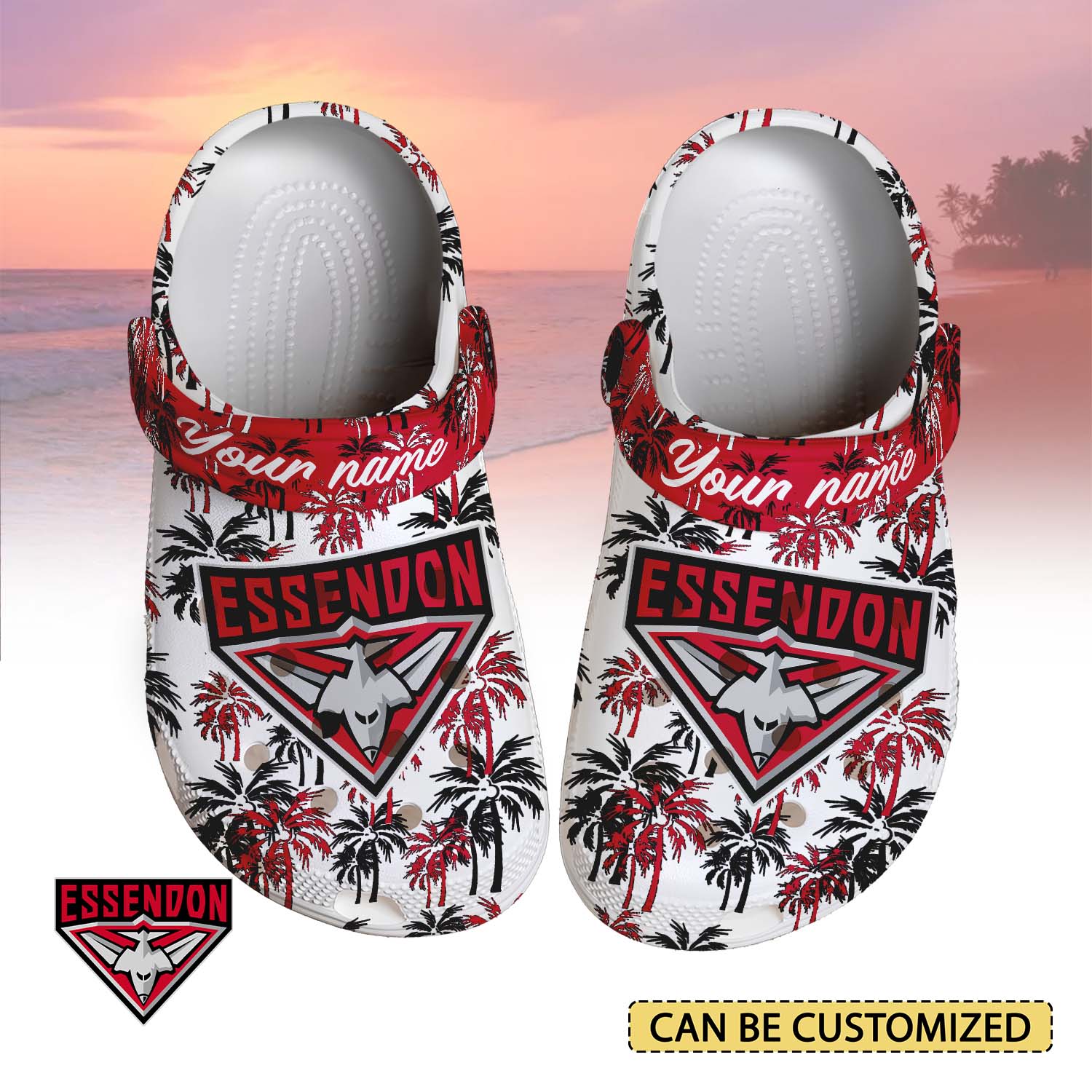 Auspiritmerch Essendon Crocs Crocband Clogs Shoes Comfortable For Men Women and Kids