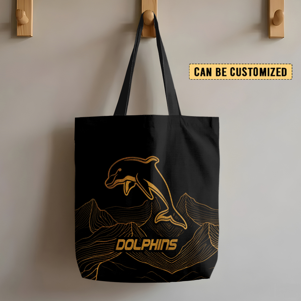 Auspiritmerch Dolphins Personalized Tote Bags Gift For Fans
