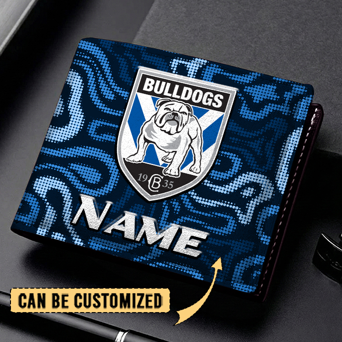 Auspiritmerch Canterbury-Bankstown Bulldogs Personalized Leather Wallet Gift For Fans