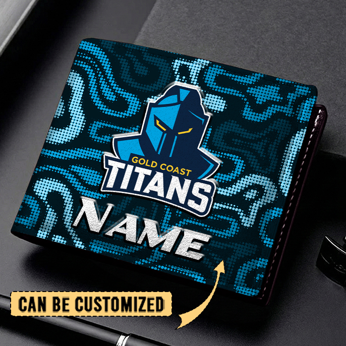 Auspiritmerch Gold Coast Titans Personalized Leather Wallet Gift For Fans