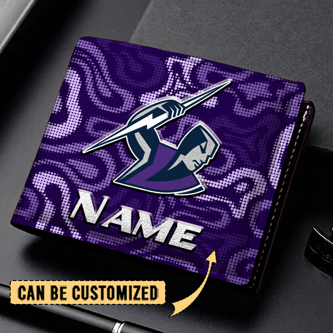 Auspiritmerch Melbourne Storm Personalized Leather Wallet Gift For Fans
