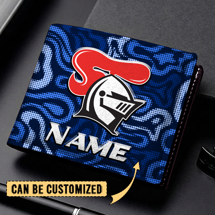 Auspiritmerch Newcastle Knights Personalized Leather Wallet Gift For Fans