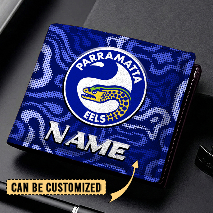 Auspiritmerch Parramatta Eels Personalized Leather Wallet Gift For Fans
