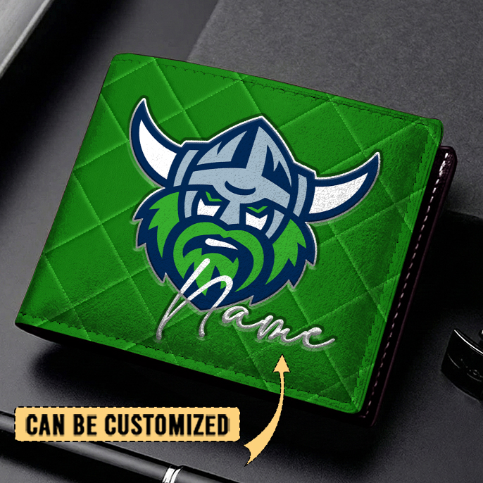 Auspiritmerch Canberra Raiders Personalized Leather Wallet Gift For Fans