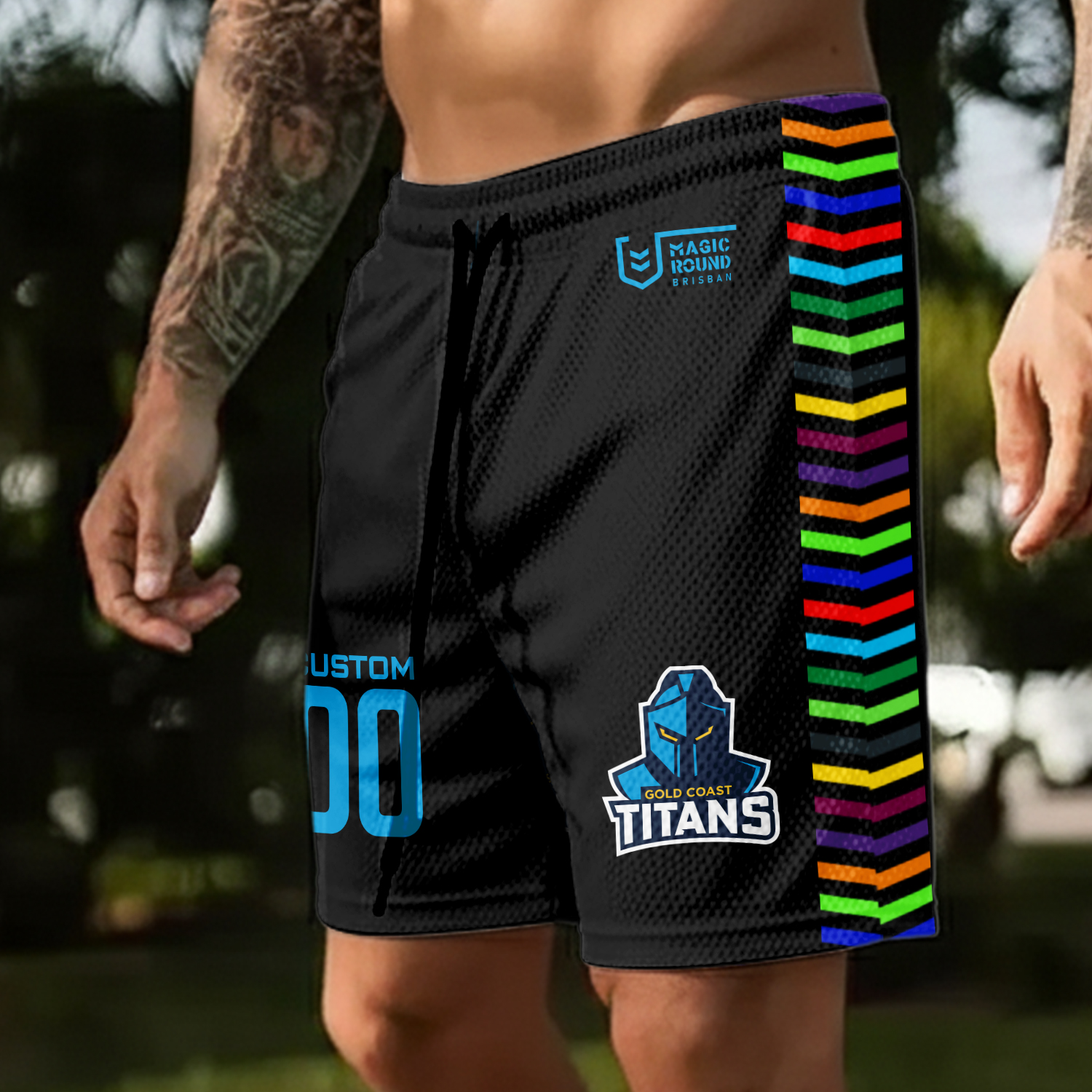 Auspiritmerch Gold Coast Titans x Magic Round Personalized Short Pants Gift For Fans