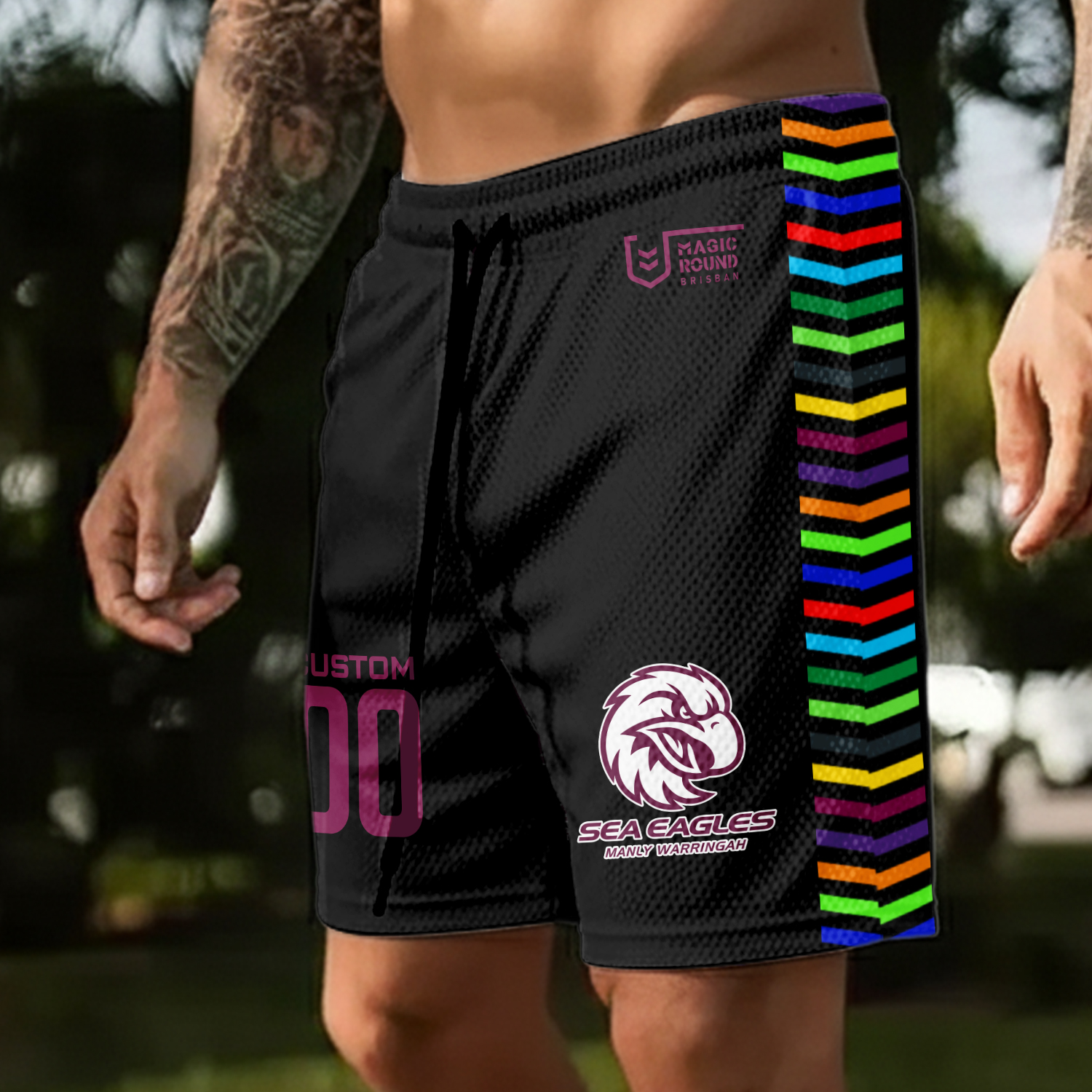 Auspiritmerch Manly Warringah Sea Eagles x Magic Round Personalized Short Pants Gift For Fans