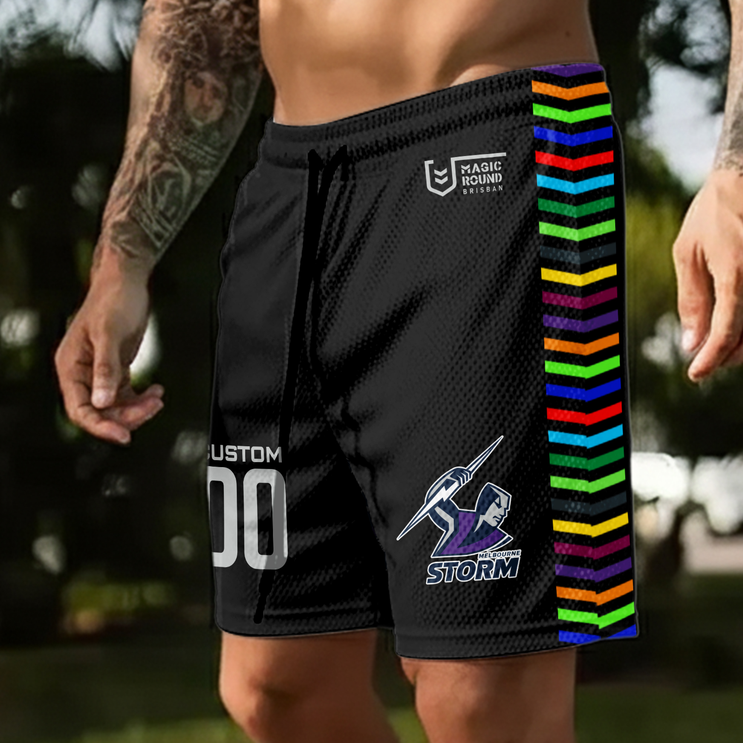 Auspiritmerch Melbourne Storm x Magic Round Personalized Short Pants Gift For Fans