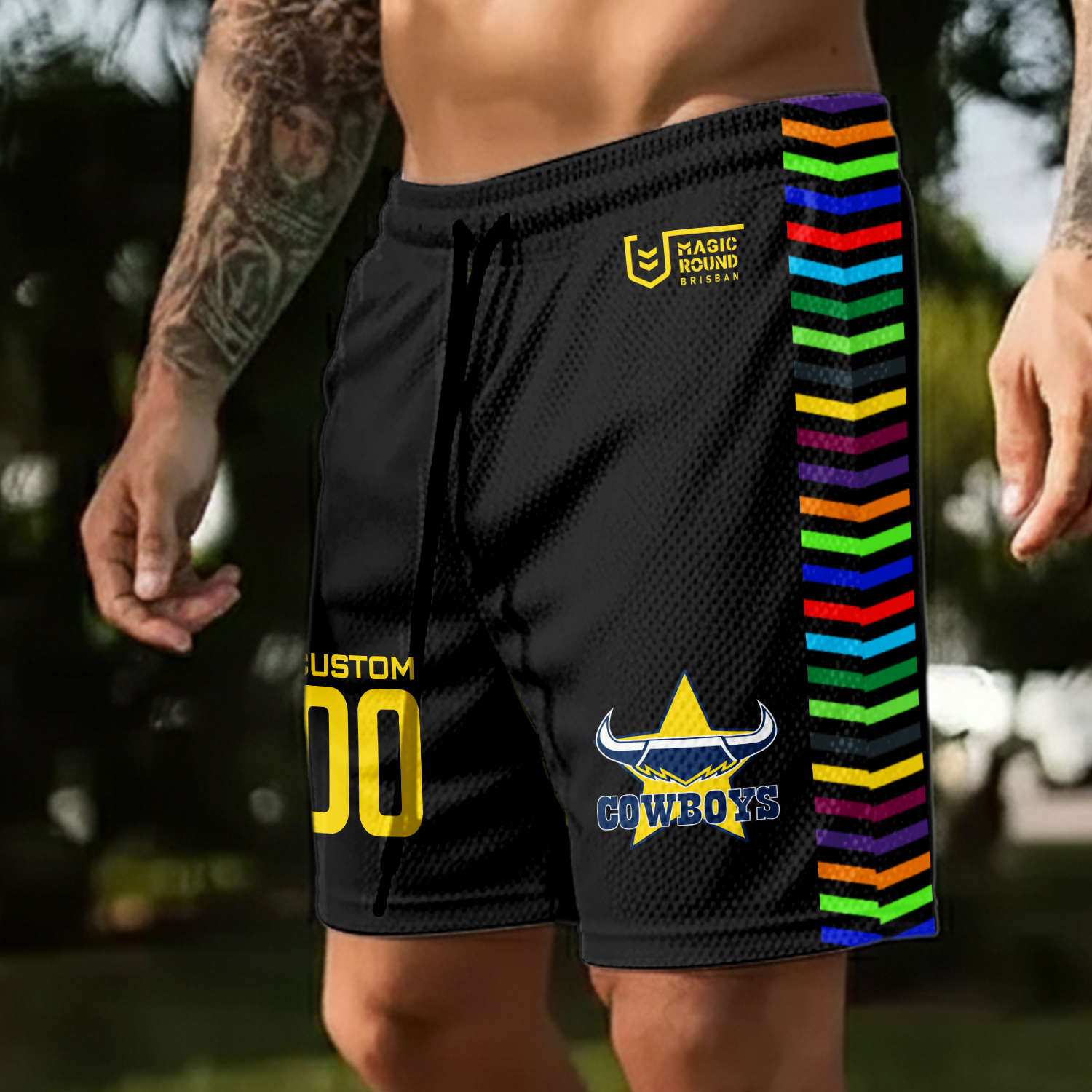 Auspiritmerch North Queensland Cowboys x Magic Round Personalized Short Pants Gift For Fans