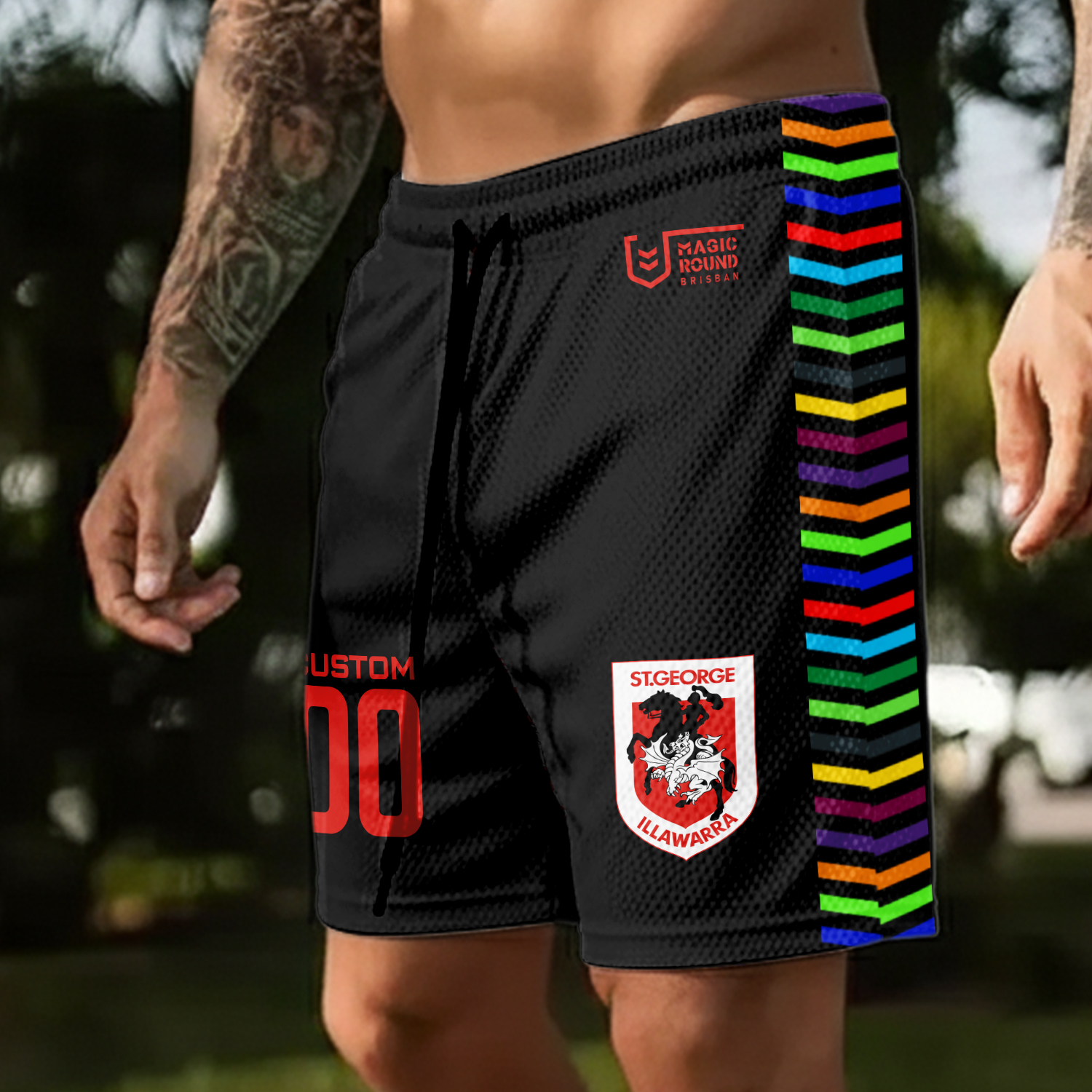 Auspiritmerch St. George Illawarra Dragons x Magic Round Personalized Short Pants Gift For Fans